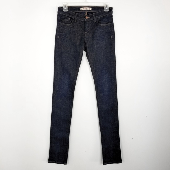 Dark Wash Raw Denim Pencil Leg Skinny Jeans - Picture 2 of 5